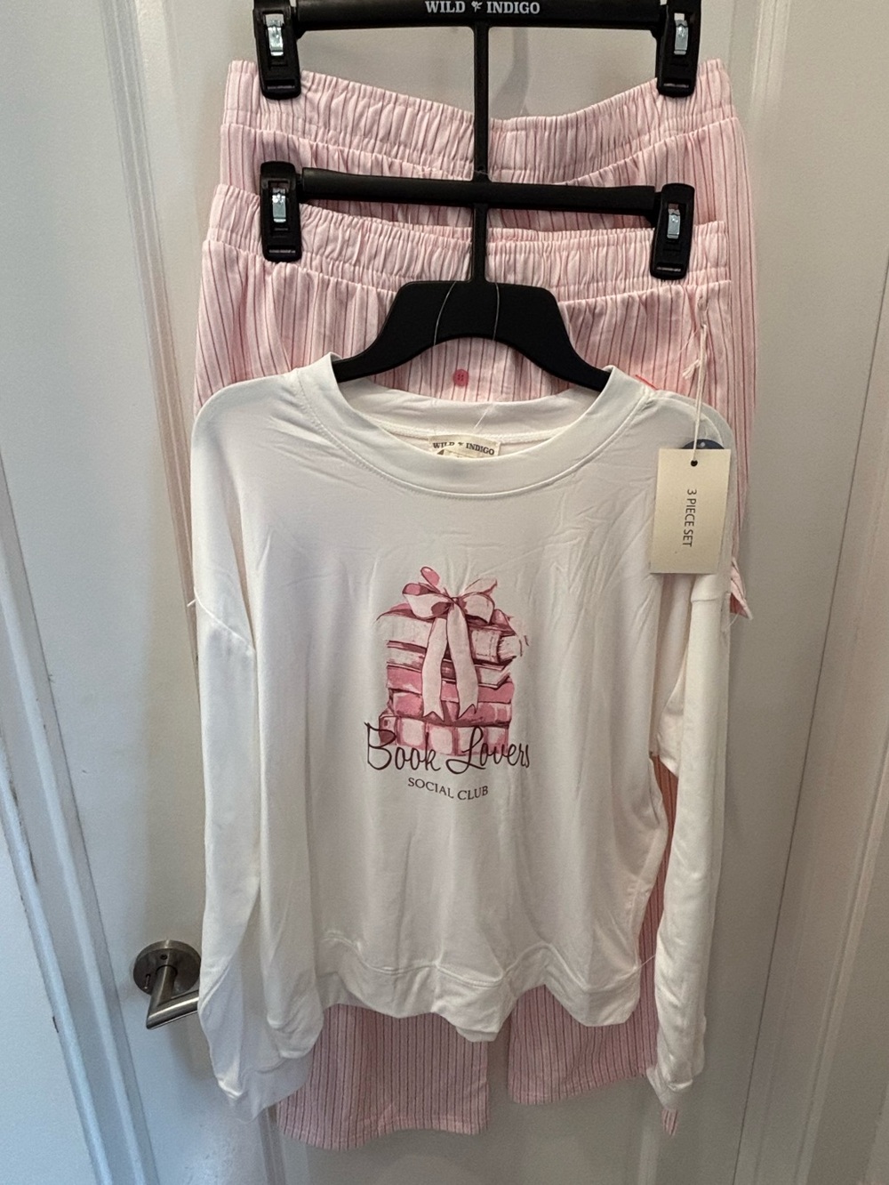 NWT Wild Fable Super Soft "Book Lover" Pink & White Lounge 3pc Set- M